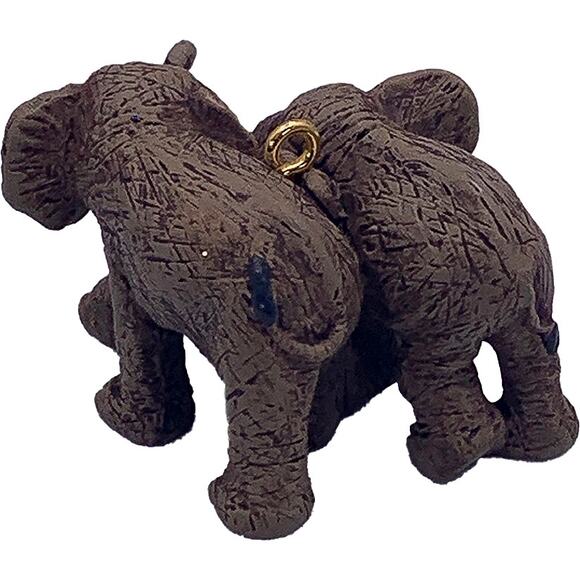 1996 Hallmark Keepsake African Elephants Miniature Christmas Ornament in Box - Picture 3 of 5